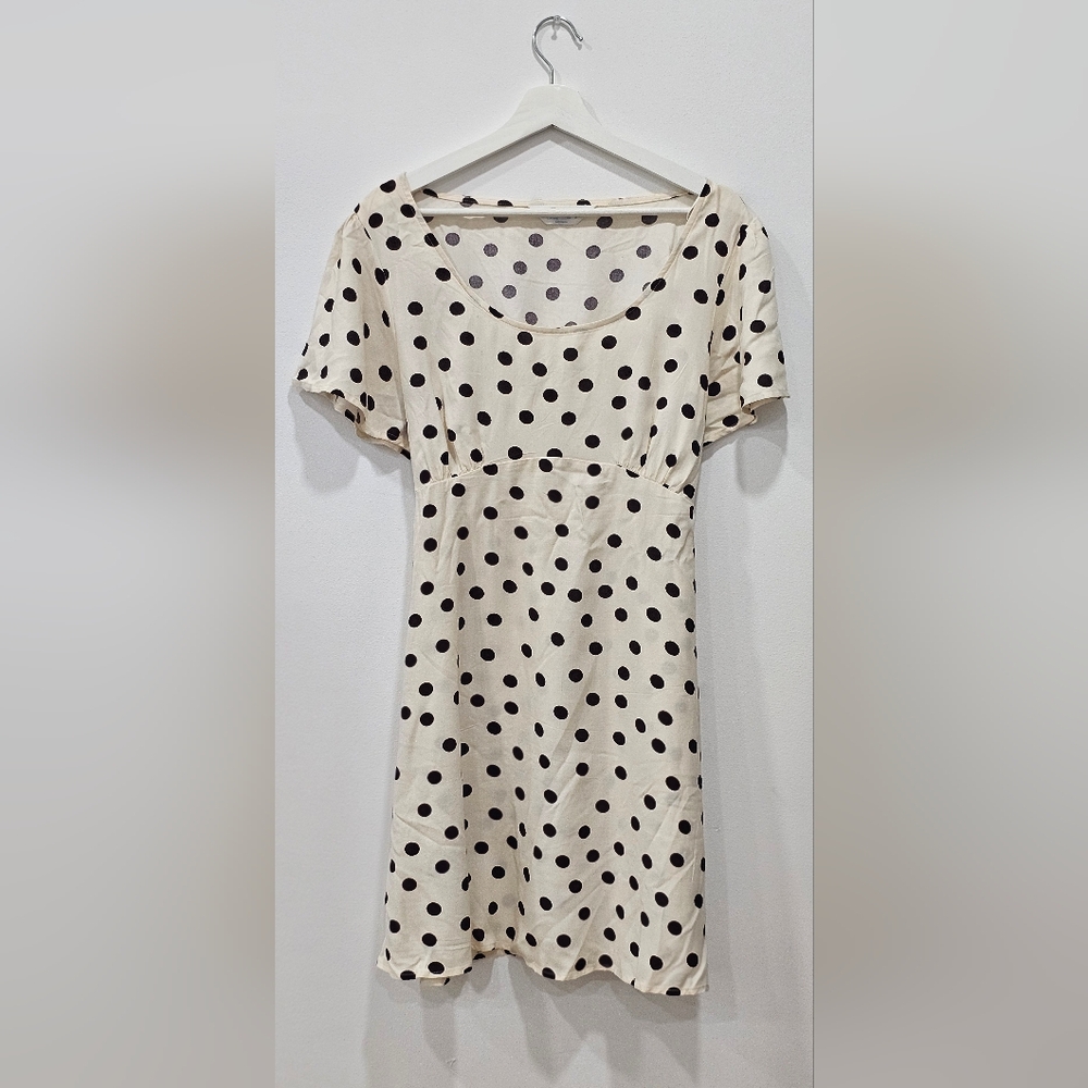 Primark Cream and Black Polka Dot Mini Dress